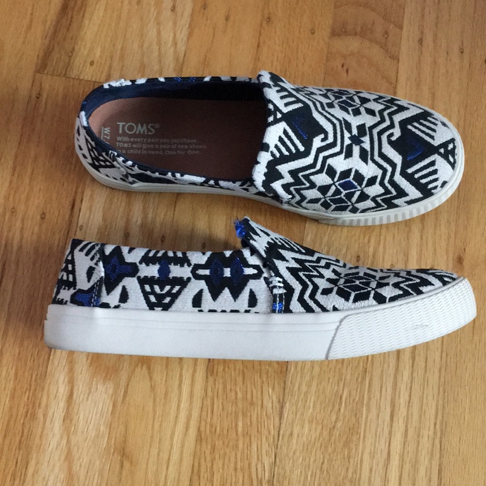 Toms Sunset blue white Slip Ons